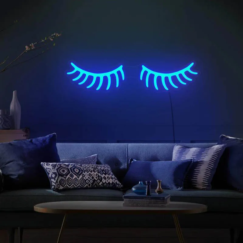 Cute Eyelashes Custom Handmade Neon Sign Wall Font Fashion Lights for Gifts Home Decor Party Shop High Quality Acrylic Design