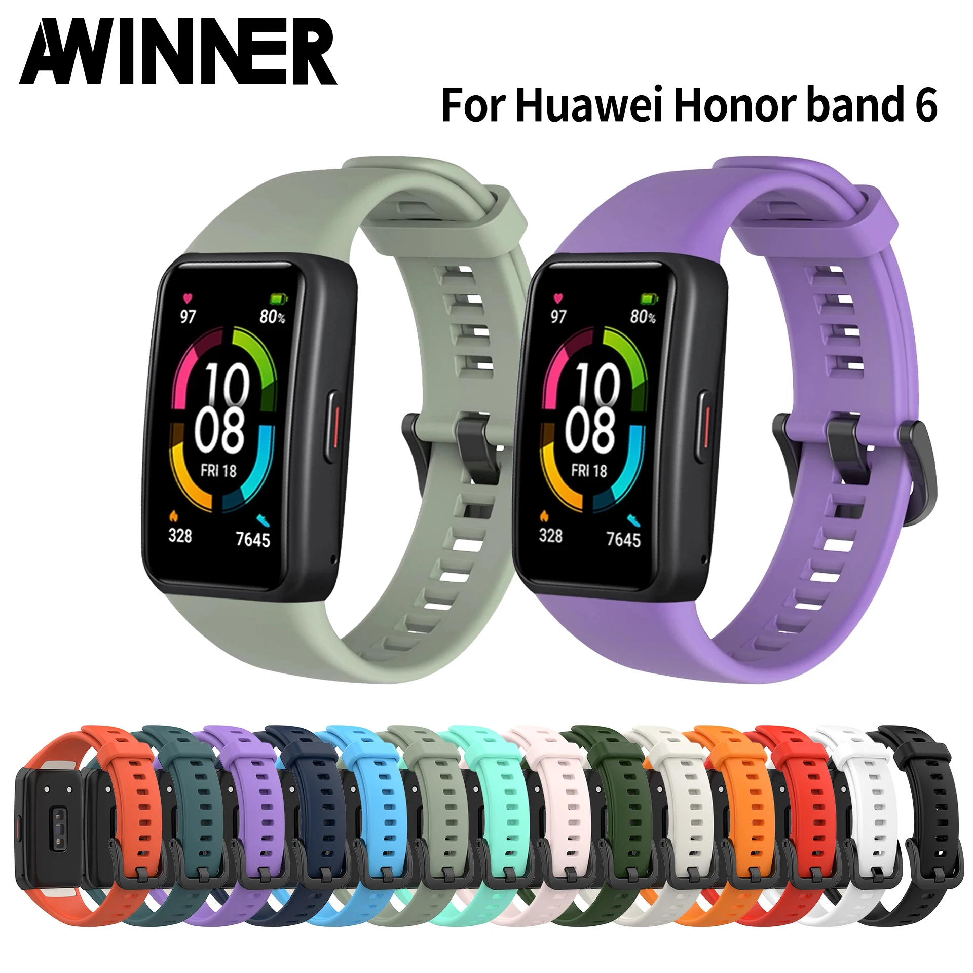 Ремешок для Huawei Band 6/6 Pro официальный силиконовый ремешок часов спортивный Honor 6