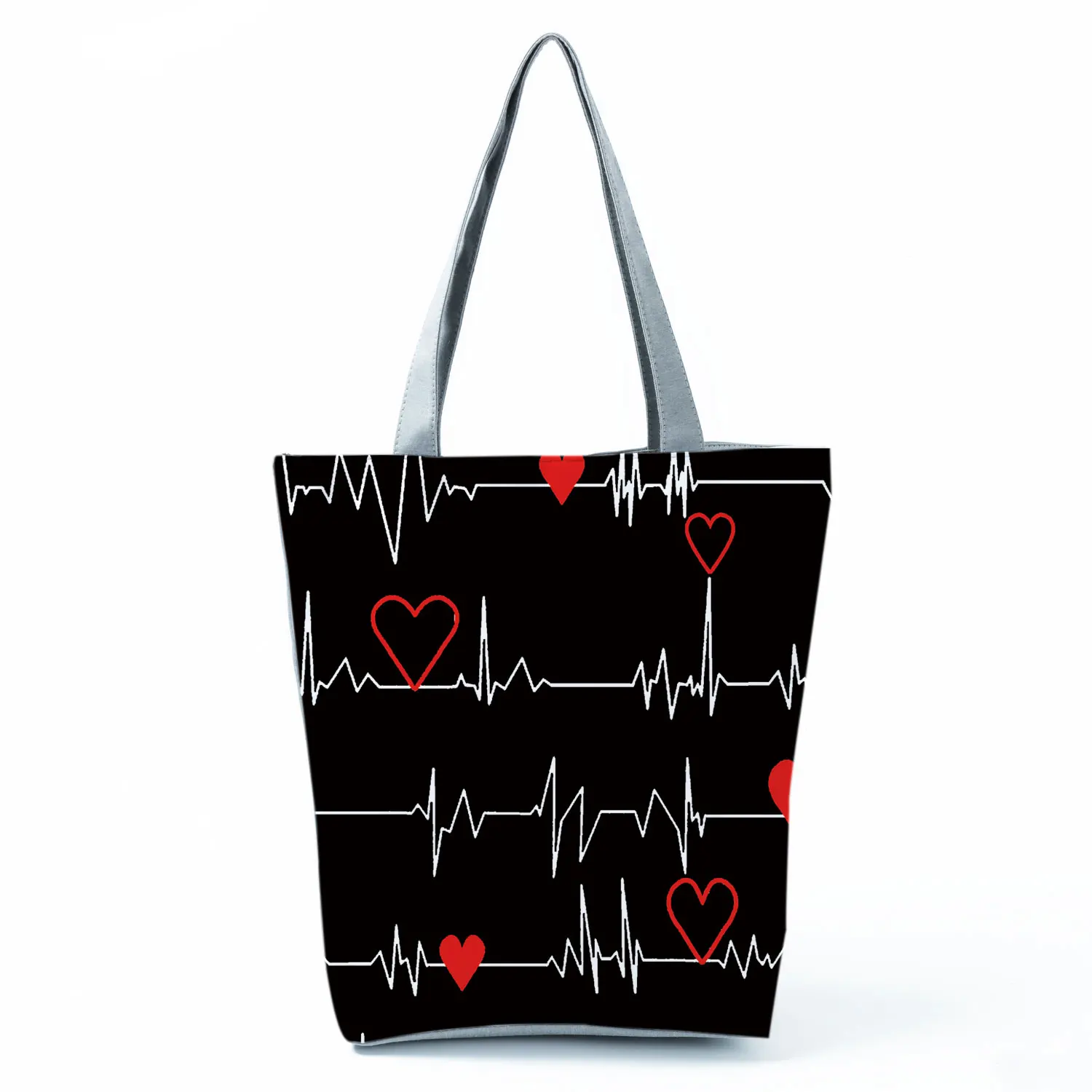 Nurse Needle Tubing Pattern Printed Customized Eco Shopper Polyester Totes Bags Women's Handbag Reusable Grocery Bag Pretty Gift