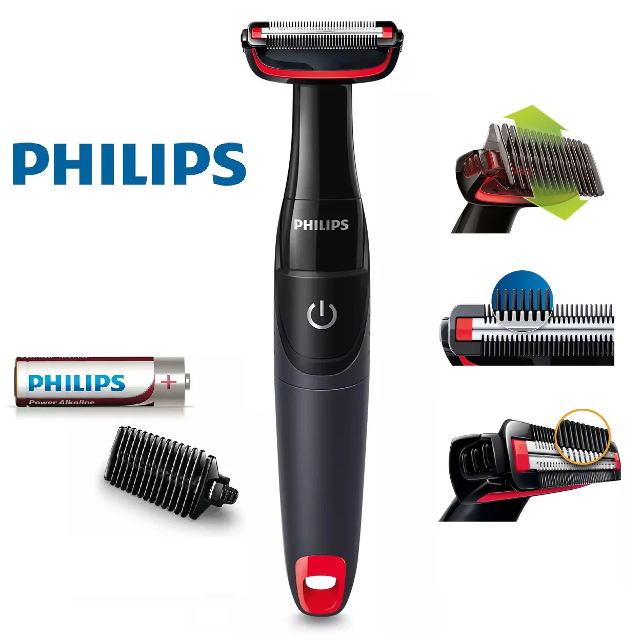 Оригинальная Мужская бритва для тела Philips BG105 для чувствительных мест, моющаяся Водонепроницаемая электробритва, триммер