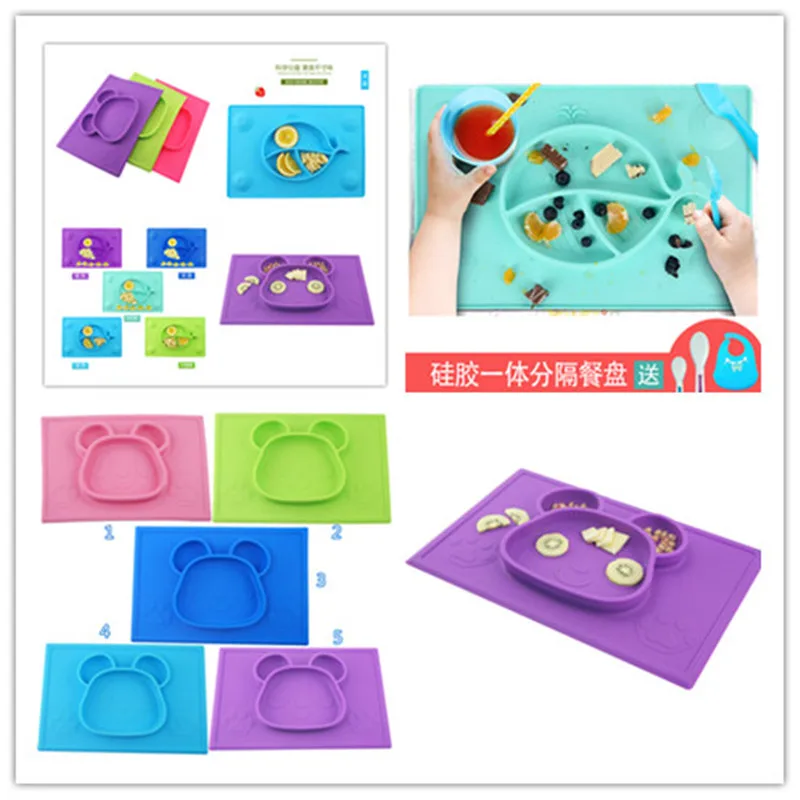 

Набор силиконовых тарелок для младенцев 20 шт., Нескользящие, на присоске, детская посуда для отлучения ребенка от 9 месяцев