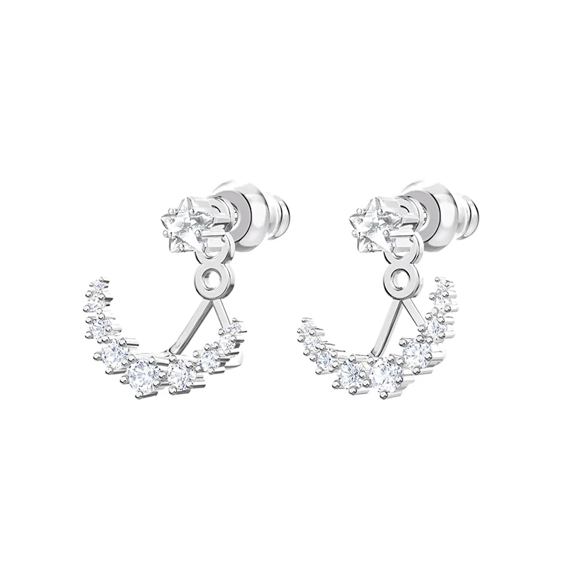

Fashion Jewelry SWA New Moonsun Pierced Earrings Charming Moon. Star Pattern Women's Wild Romantic Jewelry Gift