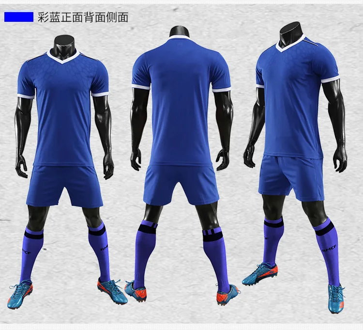 Customize Soccer Jersey+Shorts Set Pure Color Sport Training V-Neck T-Shirts Design Team Logo Softball Uniform Adult Youth Kids | Спорт и