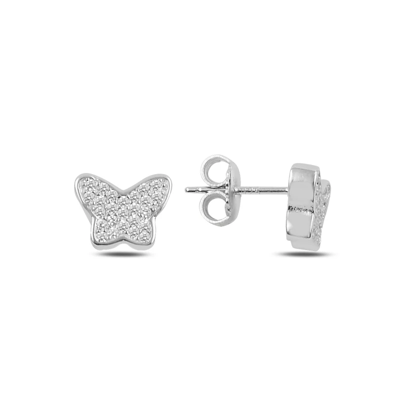 

Silver 925 Sterling Zircon Butterfly Earrings