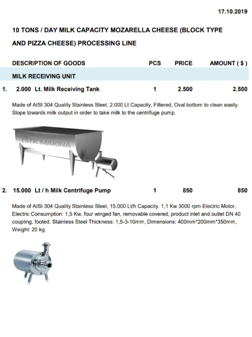 Оборудование и оборудование для производства молока йогура масляного сыра масла