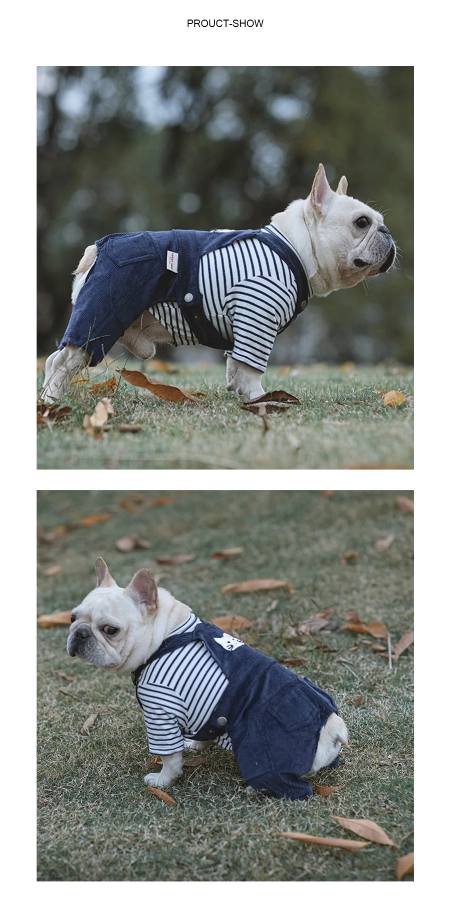 Dog Jumpsuits with Striped | Jumpsuits for Small and Medium Dog | Warm Clothing for Dog