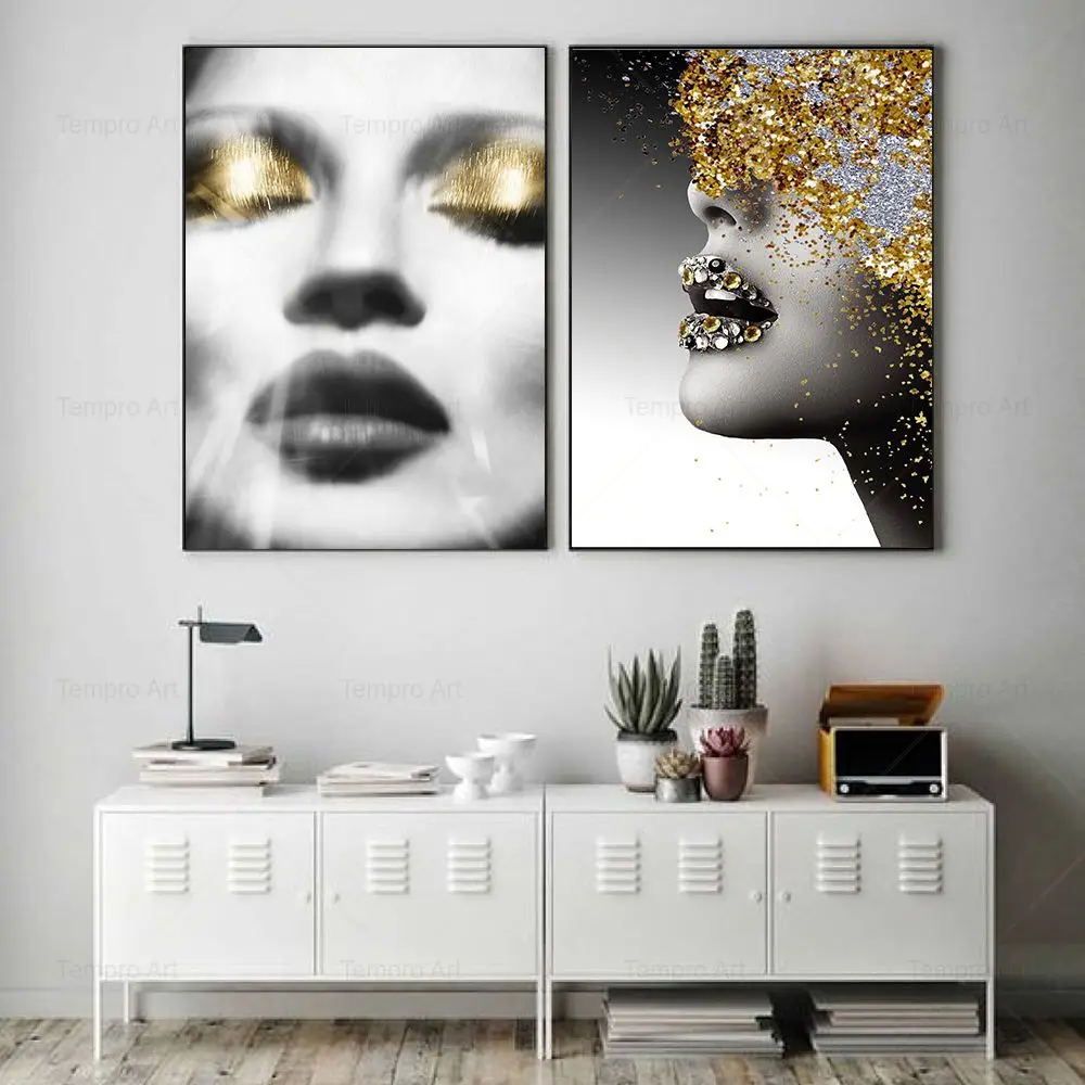 Плакаты с изображением лица девушки модные абстрактные настенные картины