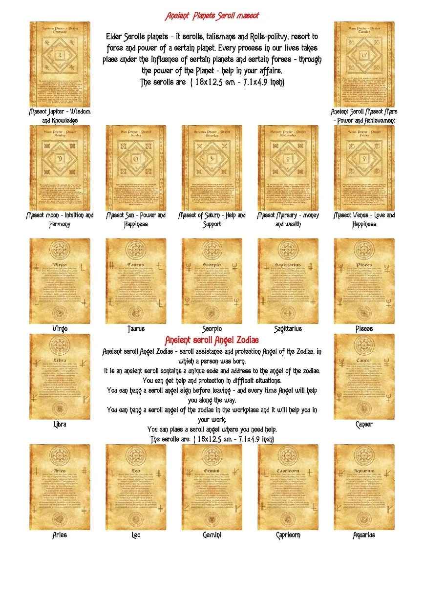Древний свиток Ангел знак зодиака Весы wicca pagan Печать Искусство ведьма magick runes |