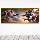 Марвел Мстители против Таноса Холст Картина Супергерои фильм большой плакат Настенная картина Капитан Америка Декор для гостиной