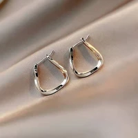 trendy u shaped wave irregular stud earrings for women punk u shape lock buckle earrings drop earring party jewelry gifts