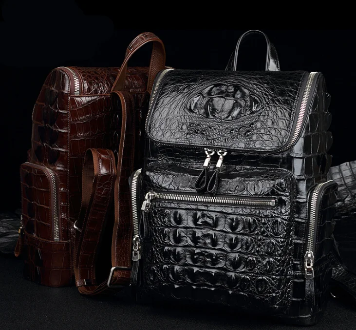 

Retro Crazy Horse Leather Men's Backpack Laptop Bag Multi-pocket Schoolbag Men Travel Backpacks Shoulder Bags Cowhide Vintage