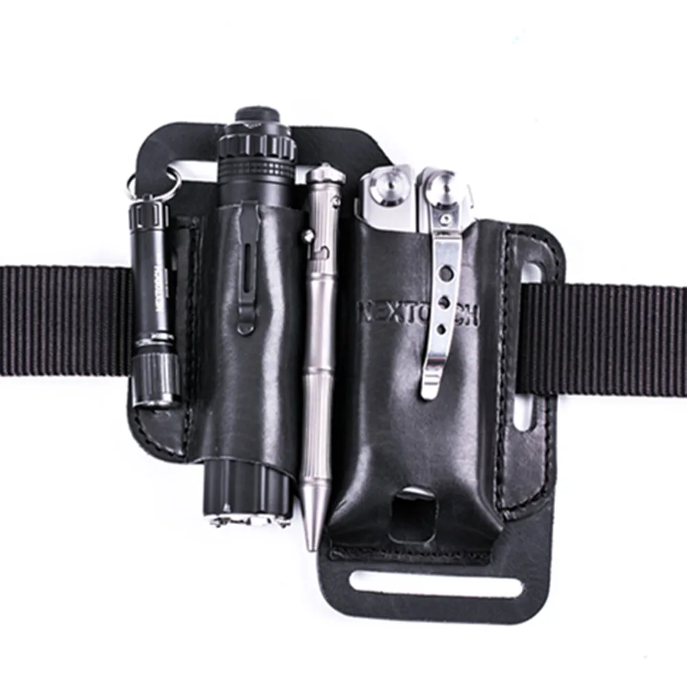 

EDC Leather Sheath, Knife Belt Sheath/Leather Flashlight Holster/for Multitools Sheath, EDC Pocket Organizer Sheath for men