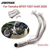 header pipe for yamaha mt07 fz07 until 2020 motorcycle exhaust front mid link pipe connect tube slip on 51mm stainless steel