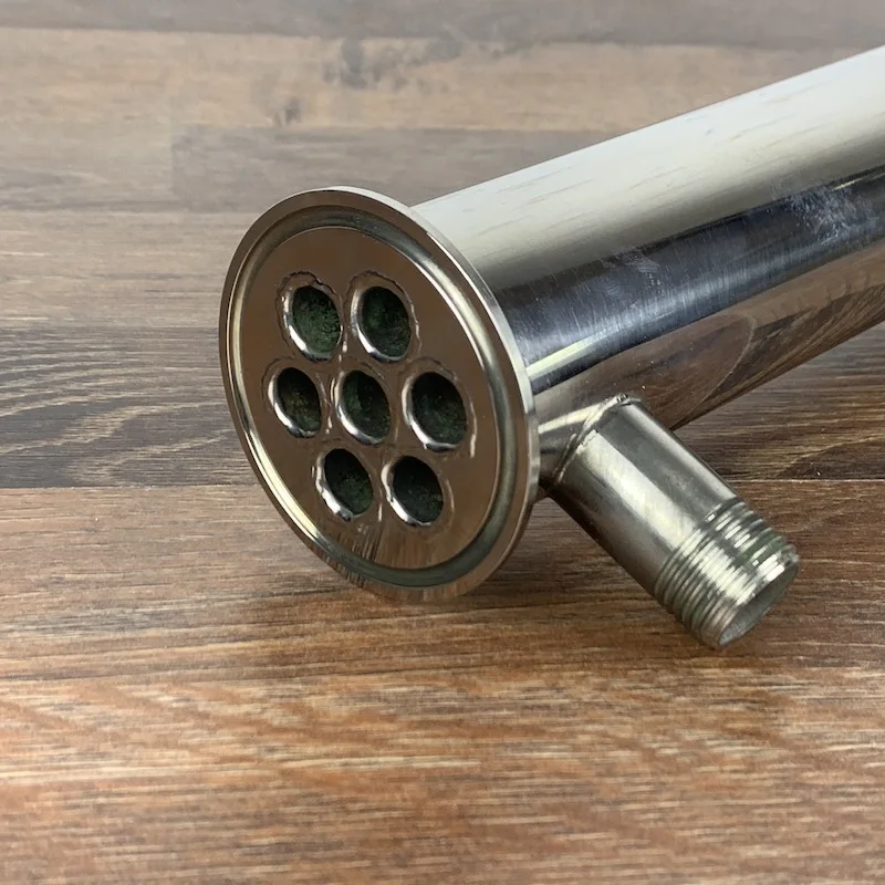 

High Power Dephlegmator Clamp 2" OD64mm ,Reflux, Distiller Condenser.9 Spacers .7 pipes ID10mm Length 450mm, Sanitary Steel 304