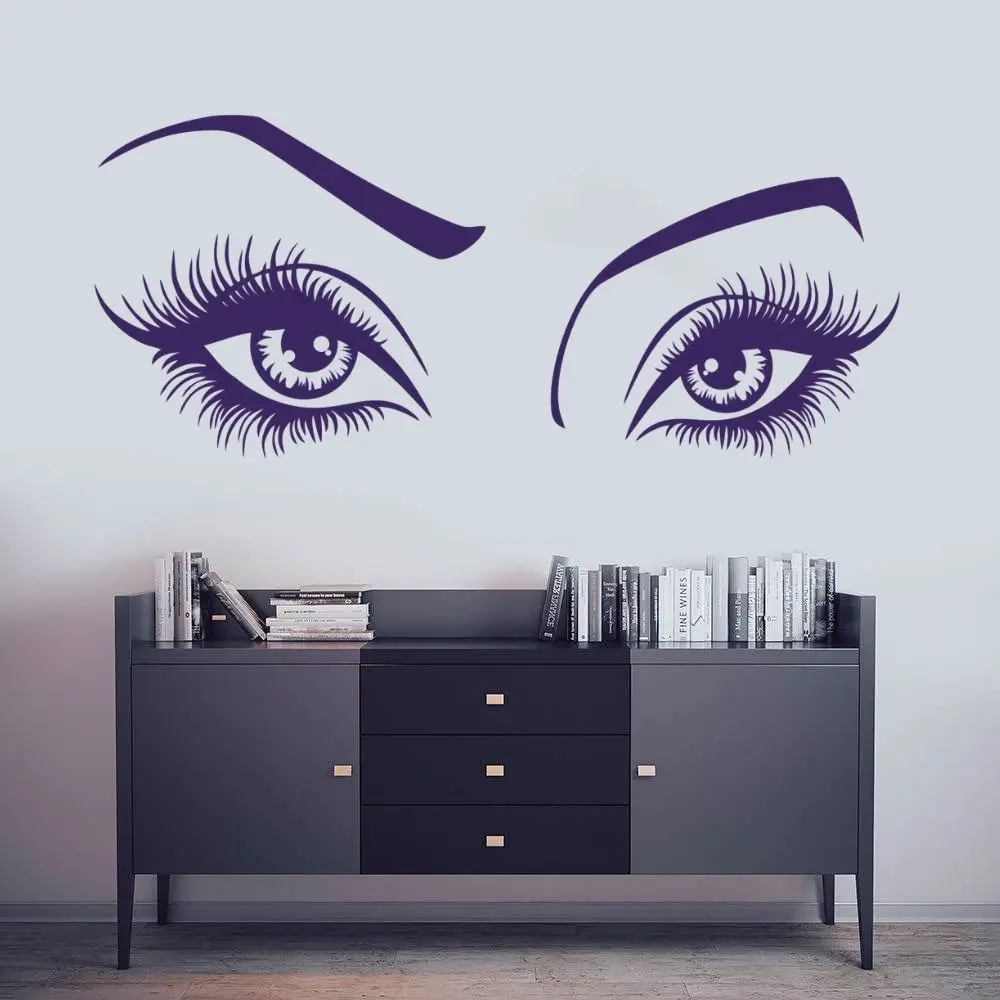 

Eye Fashion Eyebrow Silhouette Wall Sticker Vinyl Art For Beauty Salon Mural Decoration A001624