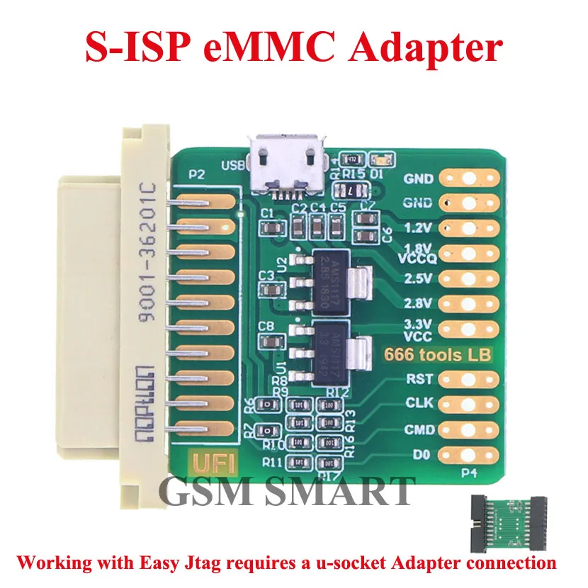 Адаптер eMMC для UFI Box Easy JTAG Remover BGA 254 Kirin 710 OPPO HUAWEI не онлайн чтение и запись|Антенны