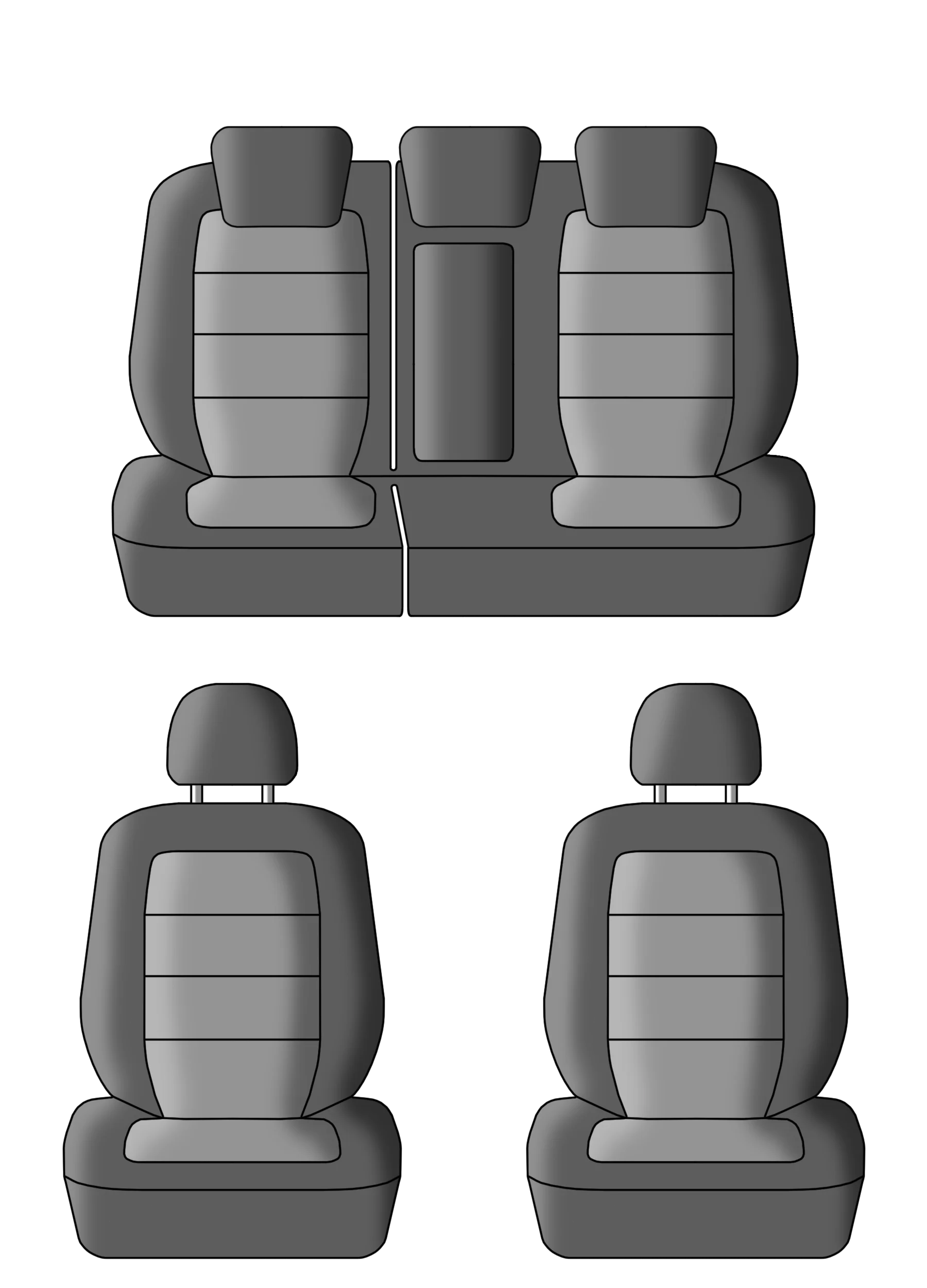 Ford Focus -2 08.2004-06.2011 к.Ghia/Titanium РЗСиС60/40+подлок. 3Г Дублин Жаккард Чёрный / Ёж Красный -