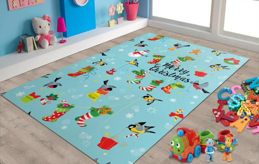 

Merry Christmas 8 Patterned Carpet ,Non Slip Floor Carpet,Teen's Carpet,Turkish Rug