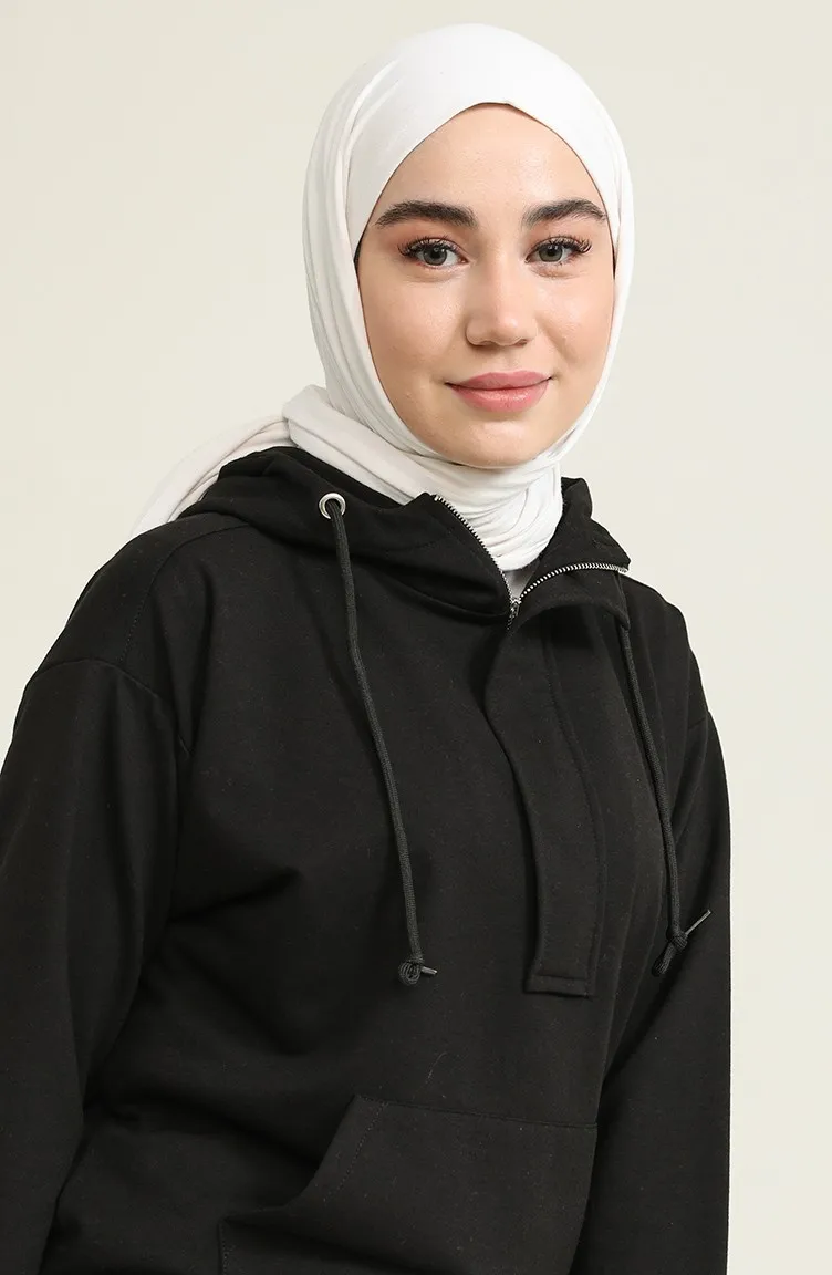 Hooded Tracksuit Set Zippered Pocket Long Sleeve Elastic Waist Sweatpants Women Fashion Muslim Hijab Turkey Istanbul Islam Dubai