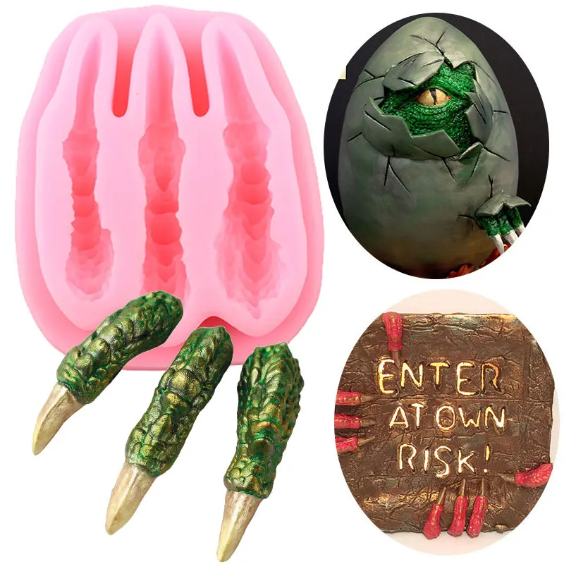 

3D Dinosaur Paw Silicone Mold Chocolate Fondant Mould Cupcake Topper Sugarcraft Cake Decorating Tools Candy Resin Clay Molds