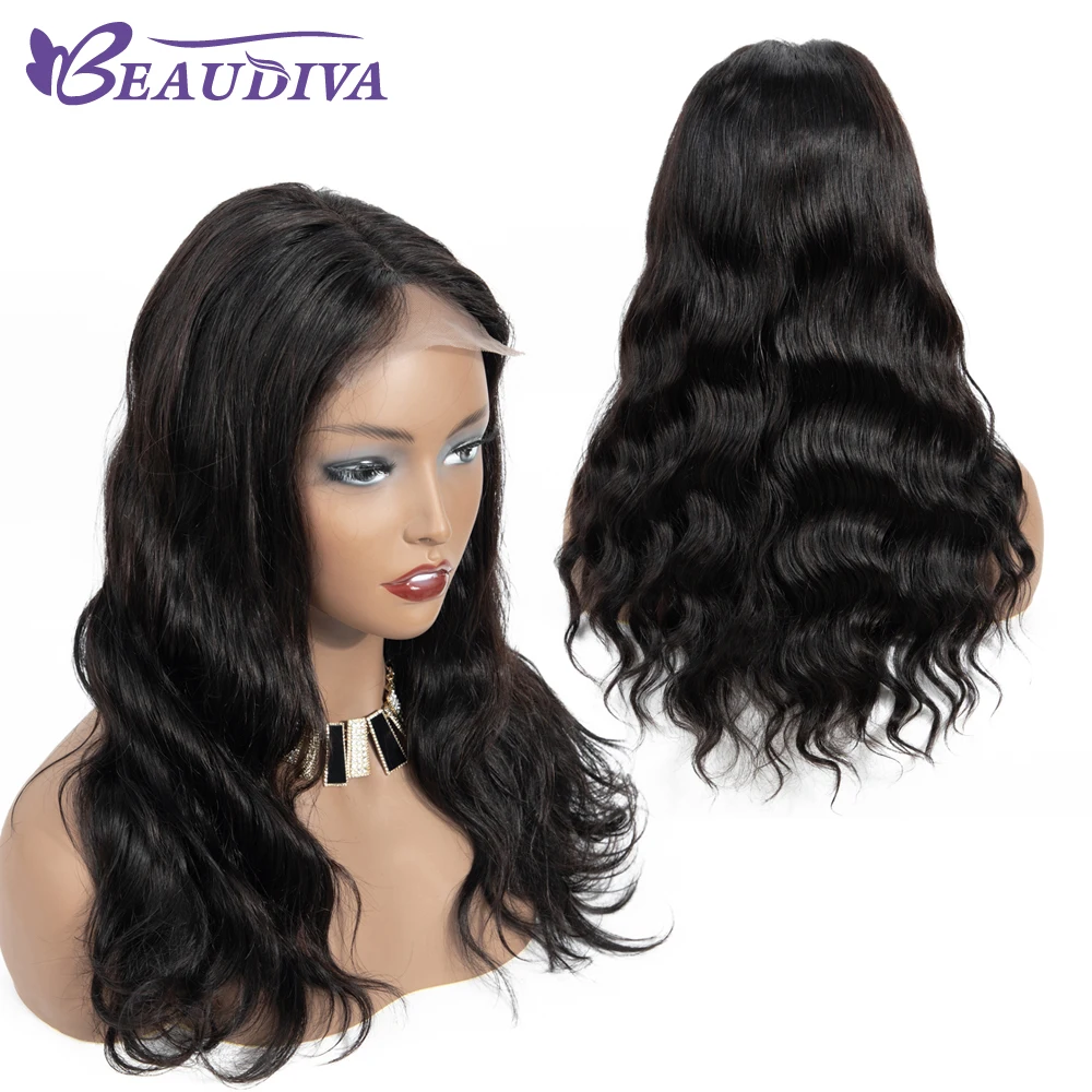 4*4 парик на шнурке объемная волна Beaudiva парик на шнурке человеческие волосы парики предварительно выщипанные Детские Волосы бразильские волосы парик на шнурке средняя часть