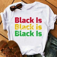 melanin poppin african t shirt female kawaii black girl magic graphic tees women letter harajuku print t shirt streetwear tops