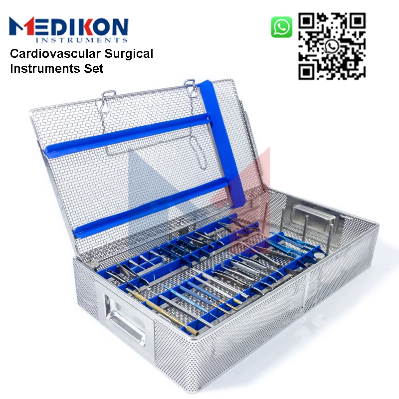 

109 Pieces German Basic Cardiac Thoracic Cardiovascular Surgery Surgical Instruments Sets Mesh Box Hospital Clinic tools kit