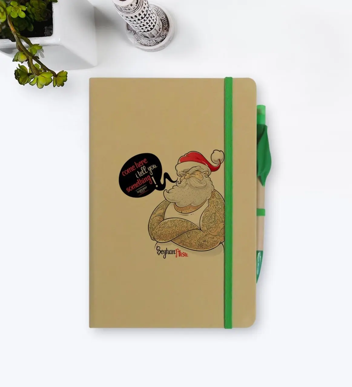 

Персонализированная книга с Санта-Клаусом на день рождения и подарочная ручка в наборе-5