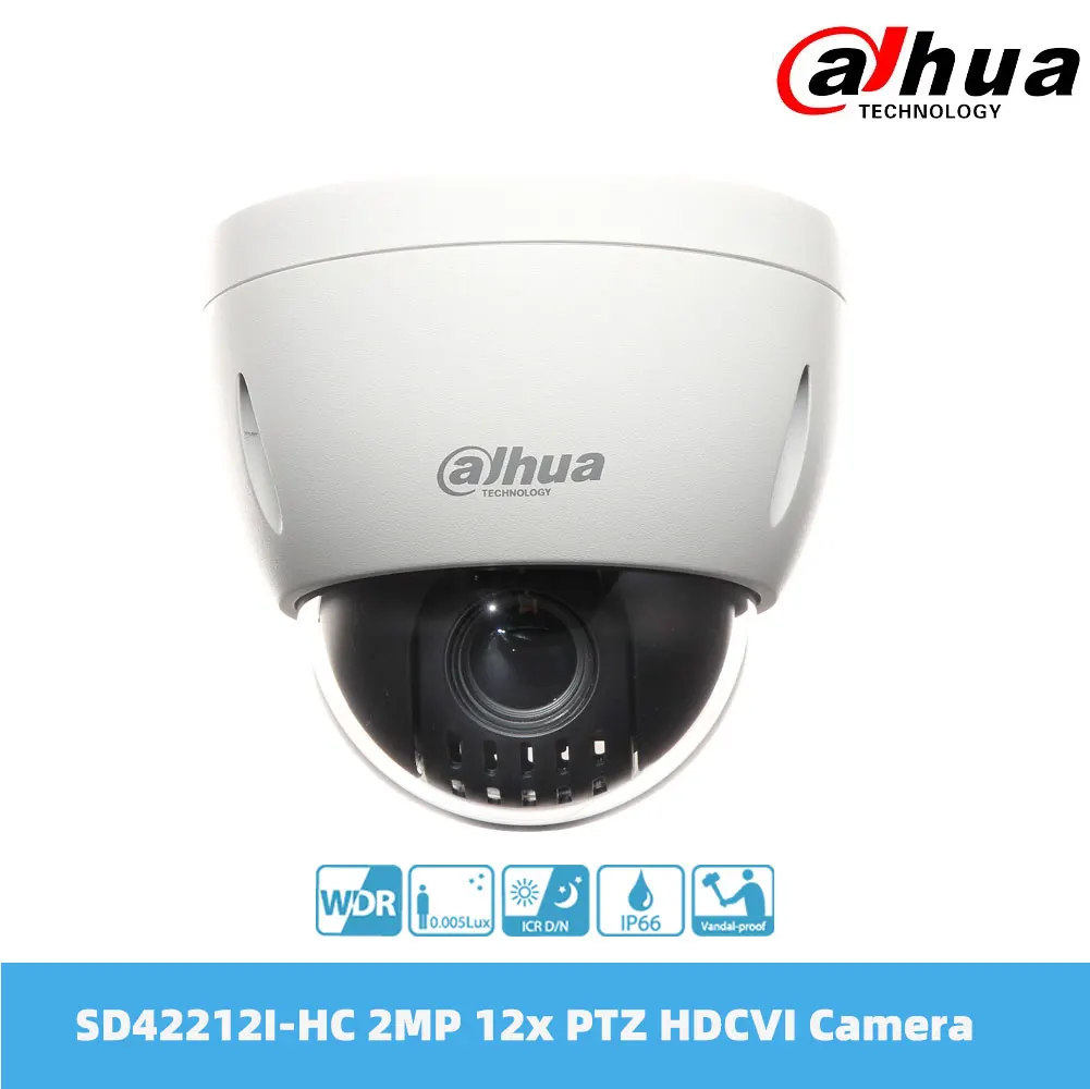 

Сетевой видеорегистратор Dahua SD42212I-HC 2MP 12x Старлайт камера слежения PTZ HDCVI 5,3 мм ~ 64 мм объектив IP66 IK10 120dB True WDR (широкий динамический диапазон) 3D Д...