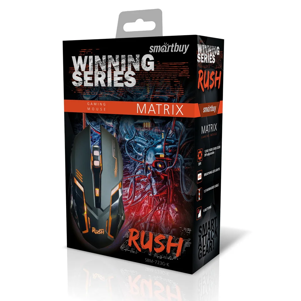 Mouse wired gaming SmartBuy 723 rush matrix Black (sbm-723g-k)/40 |