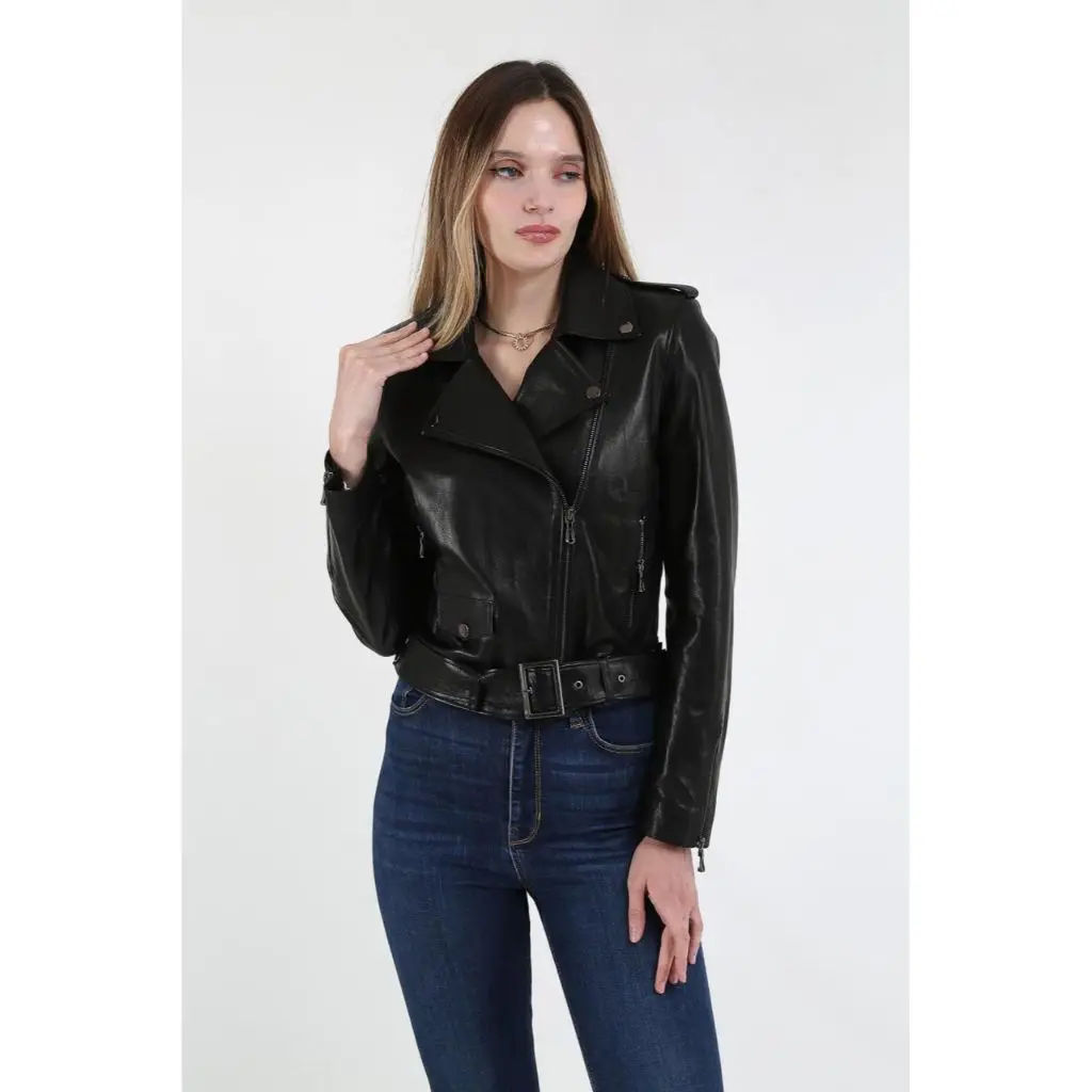 Women Leather Jacket Genuine Real Leather Jacket leather Coat lambskin coat Female Jacket Genuine Leather Women's Black Coat