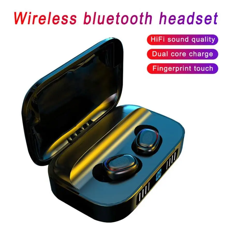 

TWS-208 1500mAh Wireless Headphones Bluetooth 5.1 Earphone Sports Waterproof Earbuds Headsets With Microphone Charging Box