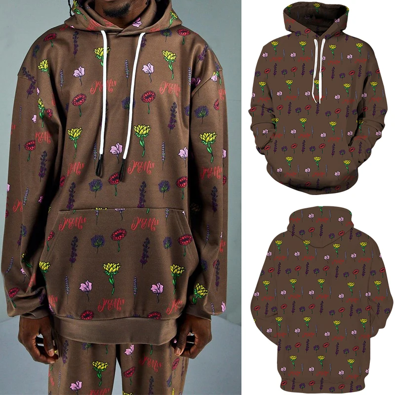 

Men's Hoodies 3D Flower Printing Hoodies Sweatshirt Young Loose Casual Sportswear Spring Autumn Pullover Clothing Streetwear