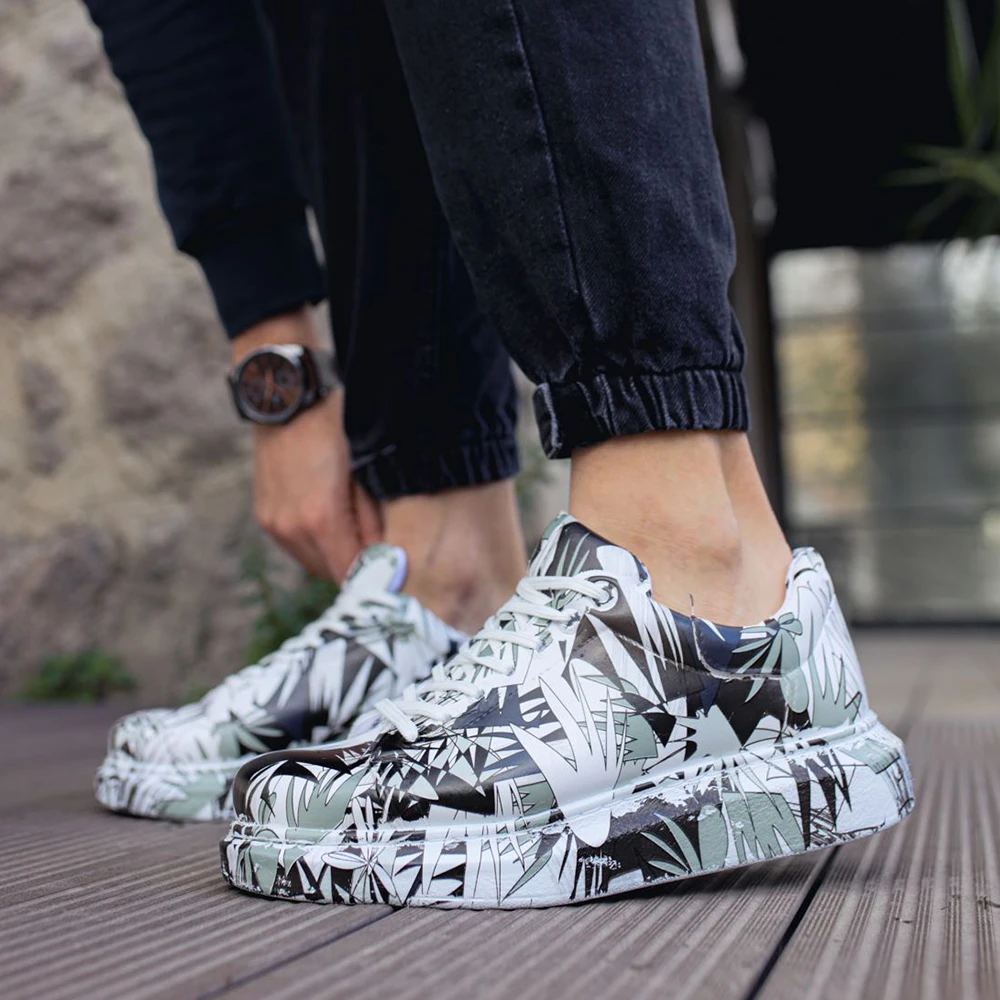 chekich women men shoes black and white pattern non leather unisex sneakers lace up printed summer autumn seasons skateboard couples lovers light ca