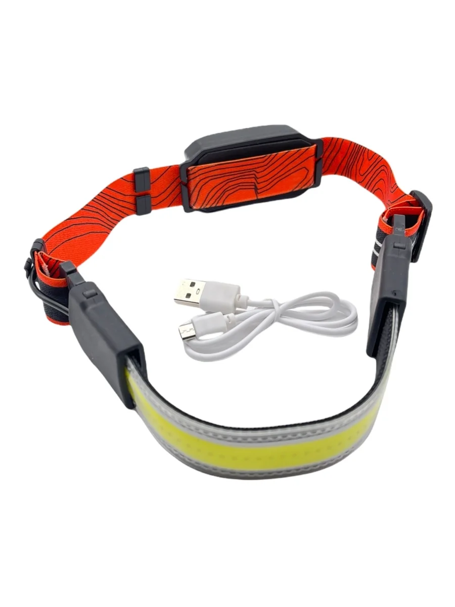 LED фонарь лента на АКБ налобный HT-113 | 6 режимов работы Заряд от USB Освещение