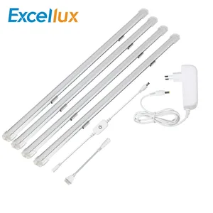 Светодиодная панель из алюминиевого профиля, 24 В, 2 шт., 4 шт., 50 см, с датчиком iTouch, ультратонкая, для установки под шкафом