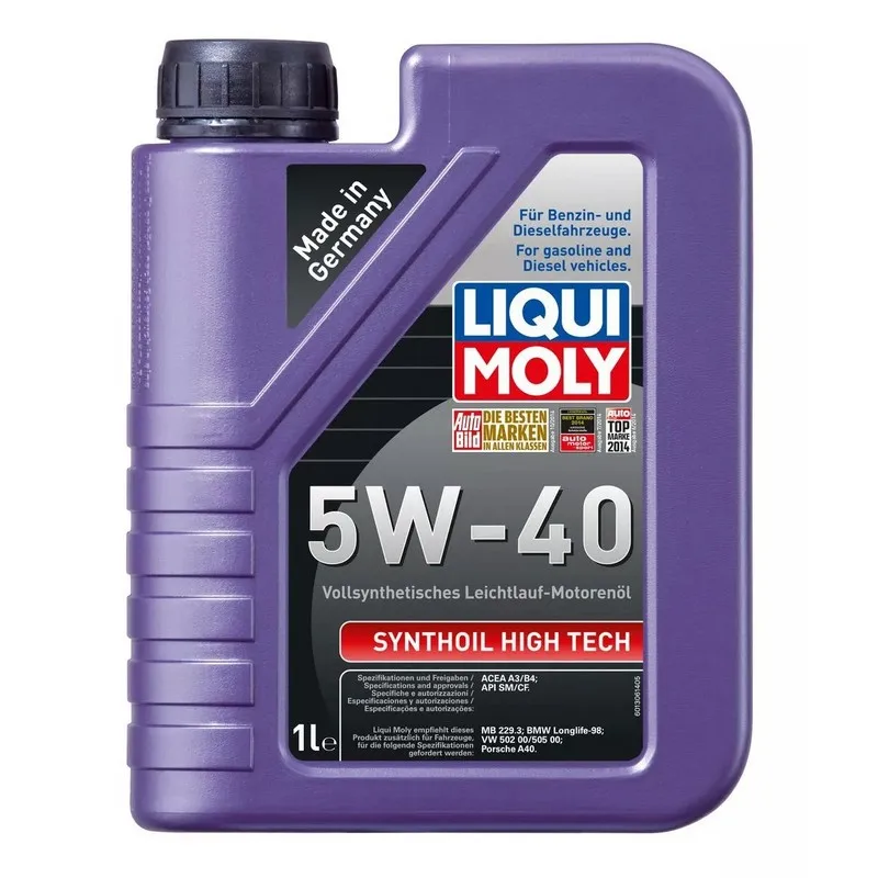 Масло моторное Liqui Moly &quotSynthoil High Tech&quot синтетическое 5W 40 1 л|Моторное масло| |