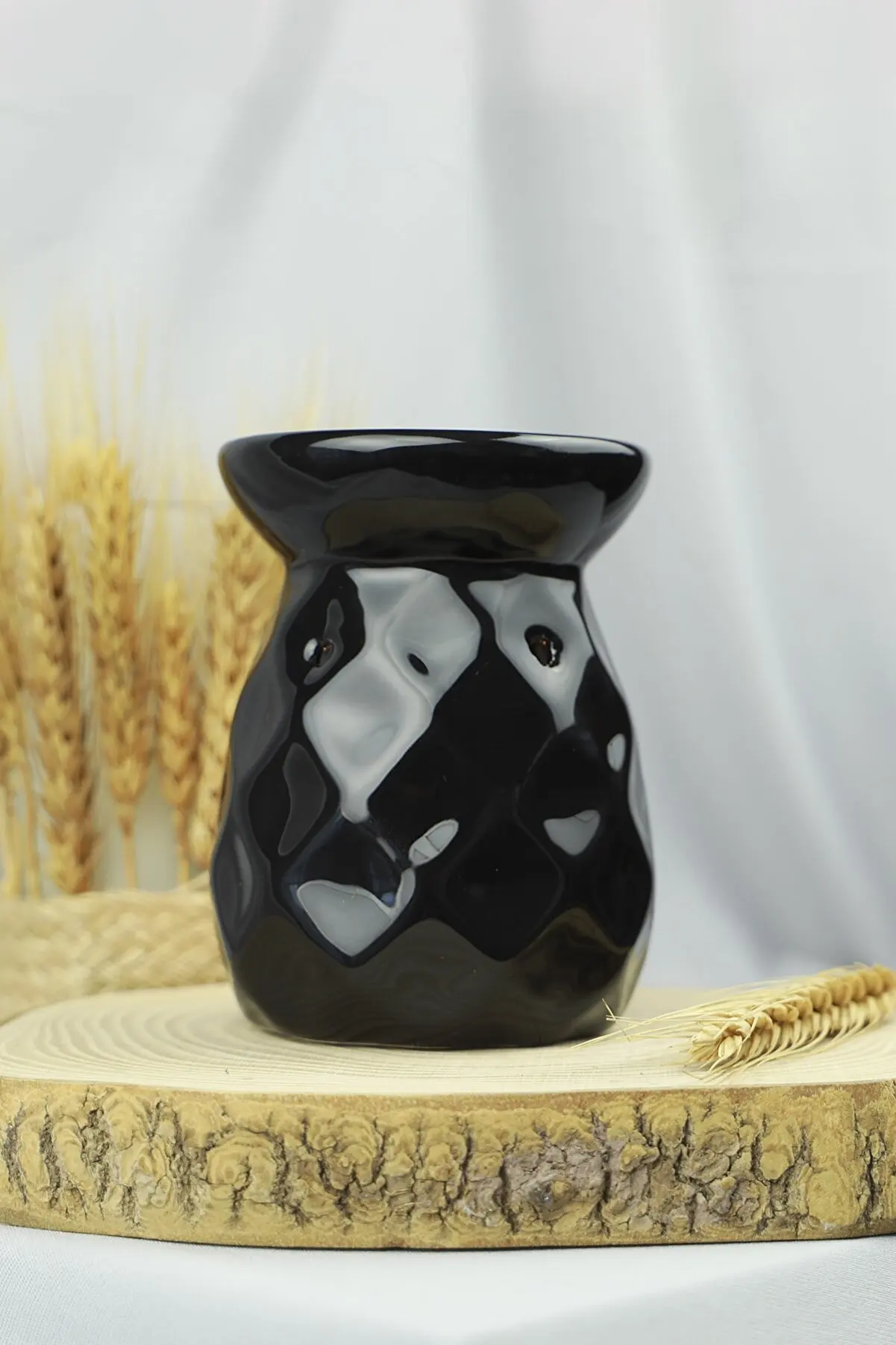 Керамическая курильница ананас Черный Пар снятие стресса Большой Вместительный