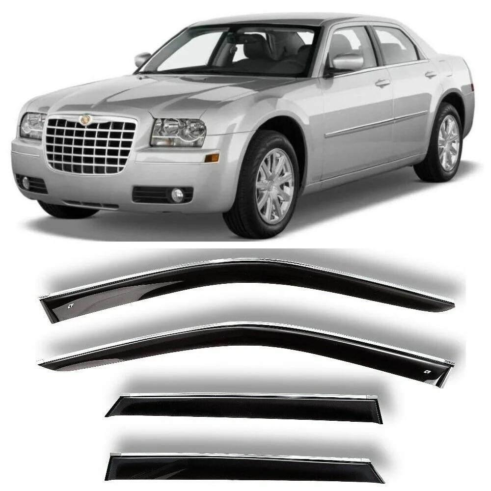 Дефлекторы окон хром полоска молдинг Cobra Tuning C50304CR на авто Chrysler 300C Sd 2004-2010