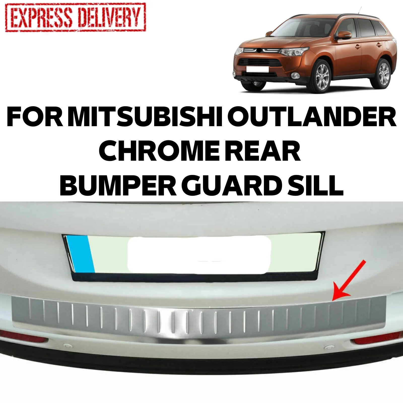 

Хромированный протектор для заднего бампера MITSUBISHI OUTLANDER 3 2012-2016 из нержавеющей стали