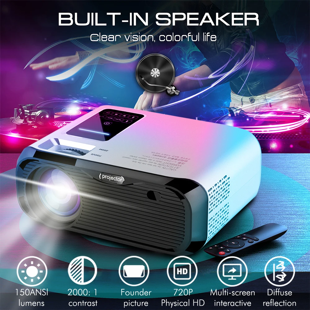 Проектор E500S 720P HD 3500 лм домашний кинотеатр HDMI умный мини портативный светодиодный