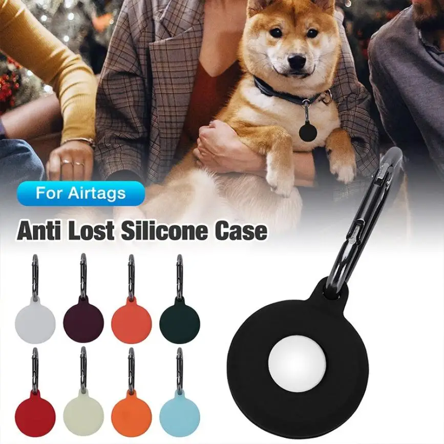 

For AirTags Protective Cover Case Anti-lost Anti-fall Location Tracker Silicone Protective Shell With Buckle for AirTags