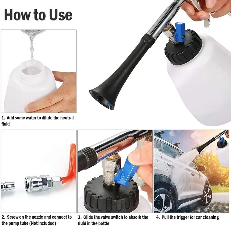 Portable Car Cleaning Water Gun High Pressure Strong Wind Dust Recoval Foam Lance Tool For AutoMobile 9.2 Bar | Автомобили и