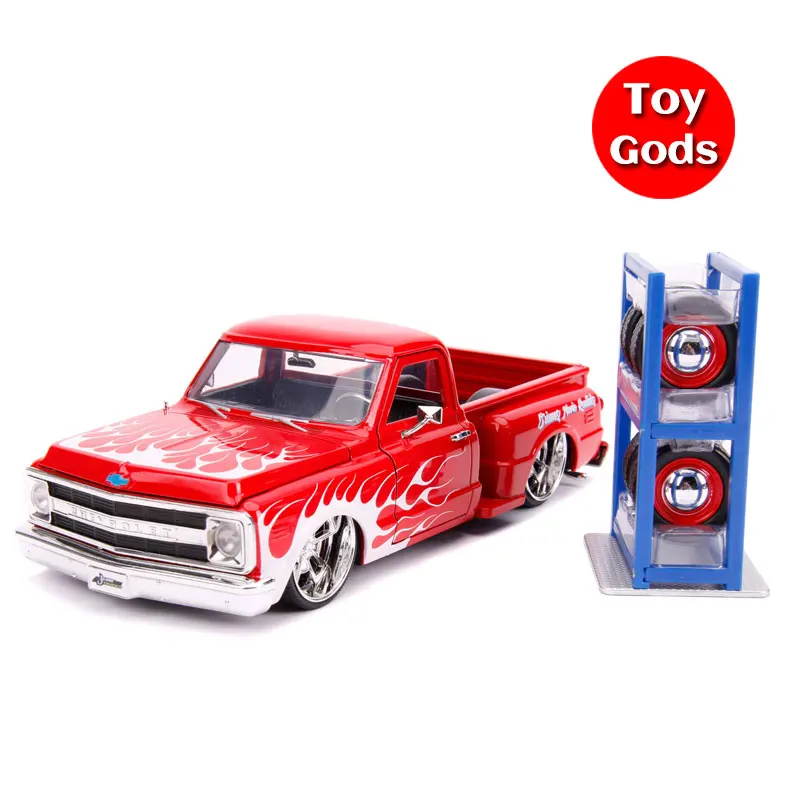 

JADA 1/24 строительные игрушки 1969 Chevrolet C10 Stepside пикап Отлитый металлический автомобиль модель игрушка для детей, подарок, коллекция