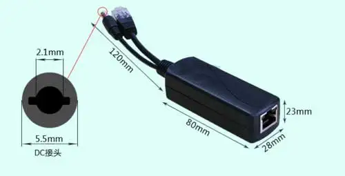 Активный сплиттер POE 48V to 12V 15W IEEE802.3af/at