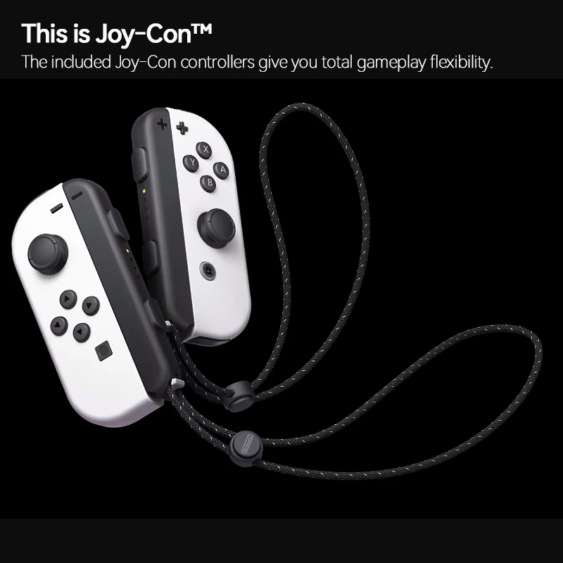 Nintendo Switch OLED Белый набор Синий и красный 7-дюймовый OLED-экран 64 ГБ встроенной памяти