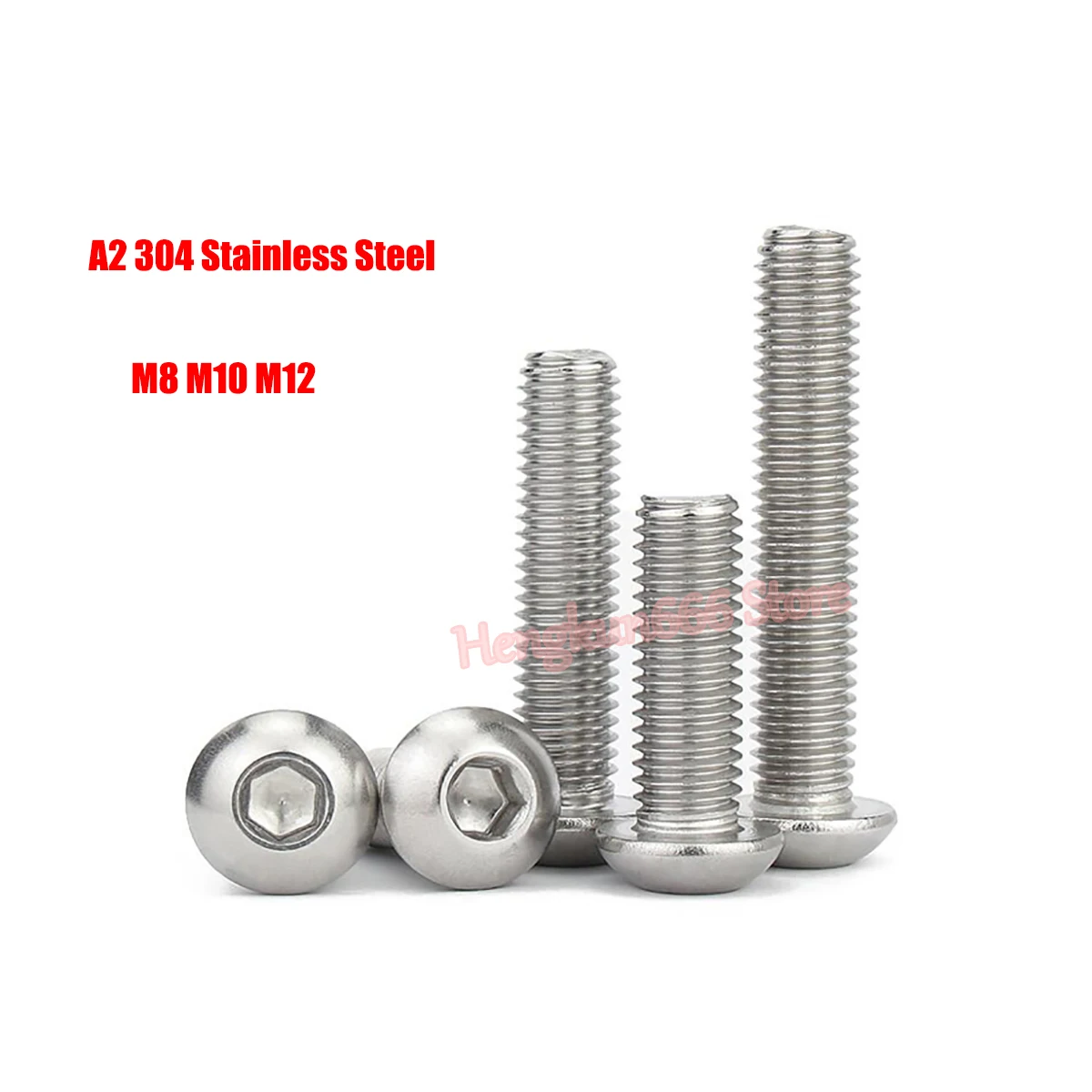 

M8 M10 M12 A2 304 Stainless Steel Button Head Socket Cap Screws Allen Bolts ISO7380 Round Head Hex Drive Screw