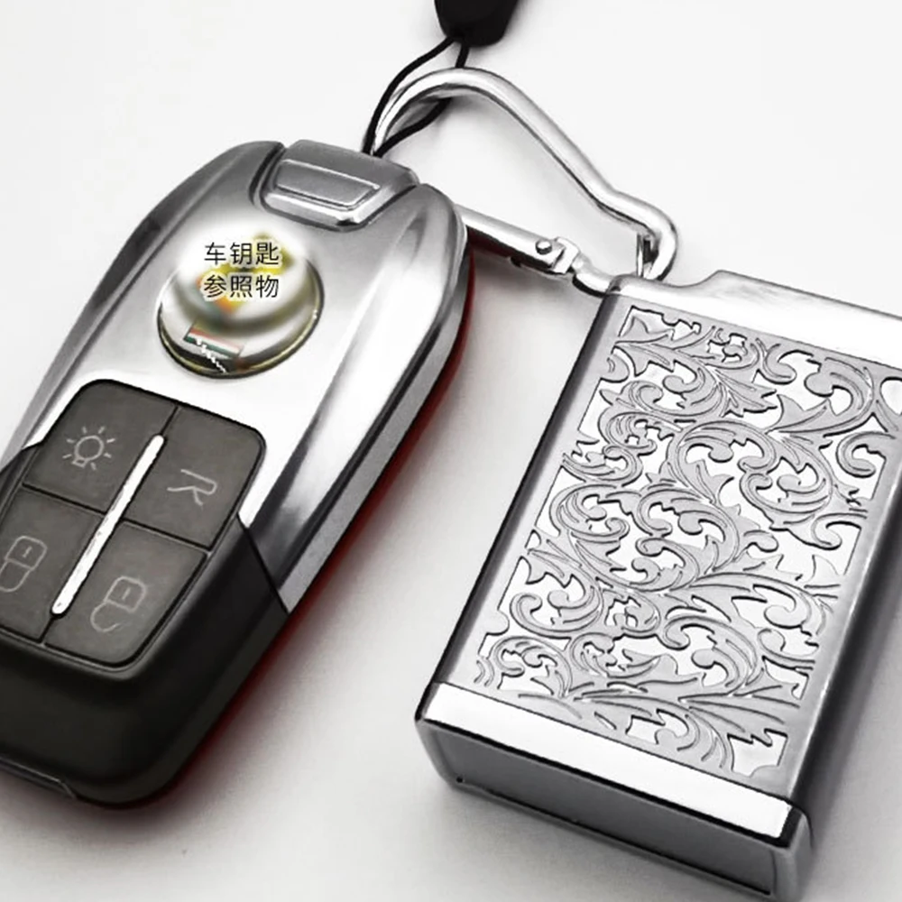 

New Design Smoke Ash Tray Mini Portable Ashtray Outdoor Keychain Metal Pocket Holder