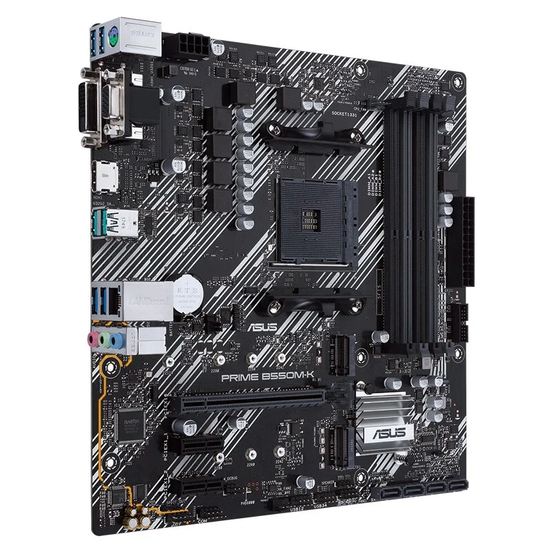 Материнская плата ASUS B550M-K (Ryzen AM4) Micro ATX с двойным M.2 PCIe 4 0 1 Гб сетевая карта HDMI/D-Sub/DVI