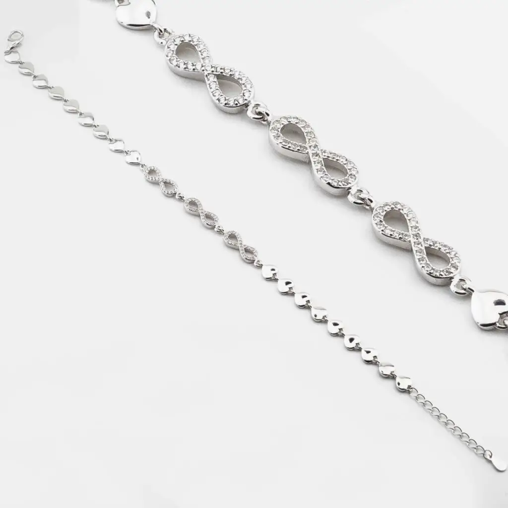 925 Sterling Silver Infinity Heart Bracelet